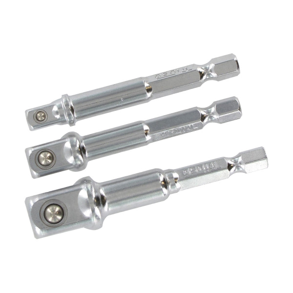 adapter hex za nasadne ključe 1/4" 3/8" 1/2" 3-delni set, triuso