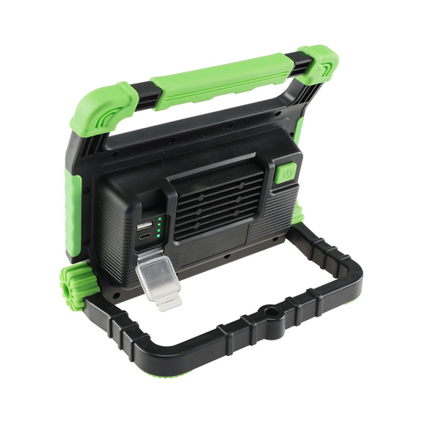 aku led reflektor prenosni, 20w 3,7v 5,0ah 1800lm ip54, powerbank