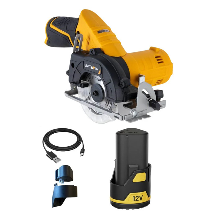 akumulatorska krožna žaga batavia 85mm 12v + bat. 2ah + usb kabel