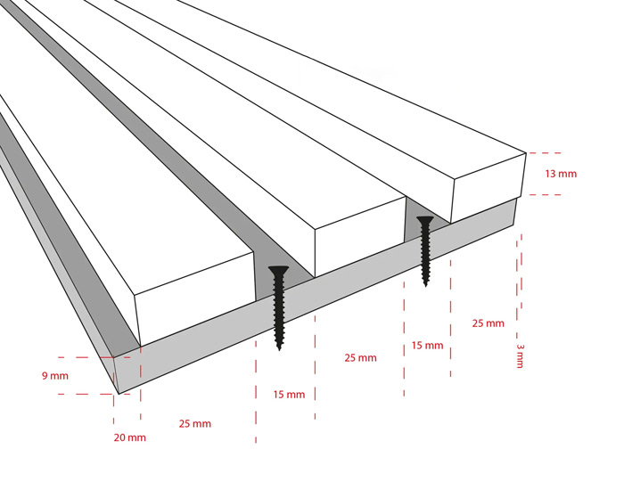 akustični panel basic oljen hrast 244x60,5cm