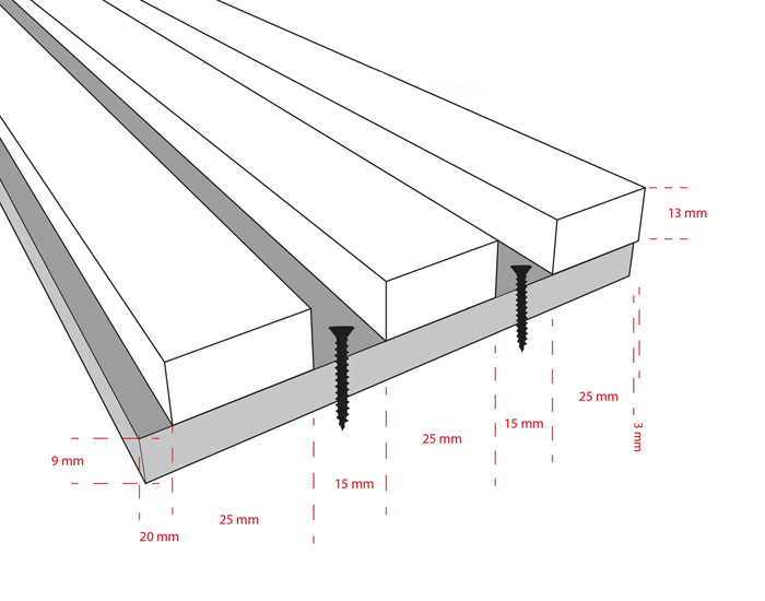 akustični panel basic oreh 244x60,5cm