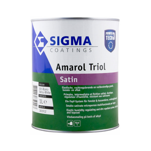 alkidna pokrivna barva sigma amarol triol satin 1l bela