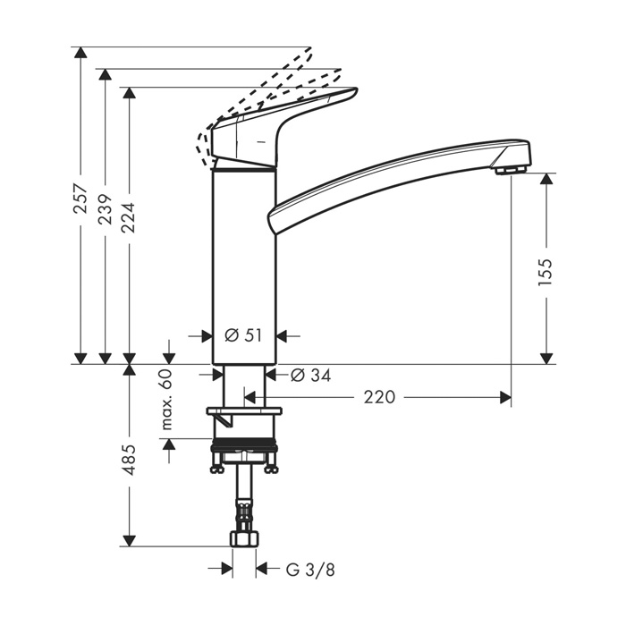 armatura za kuhinjo ecos m, 14815000, hansgrohe