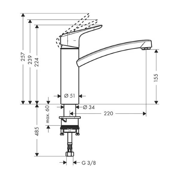 armatura za kuhinjo ecos m, 14815000, hansgrohe