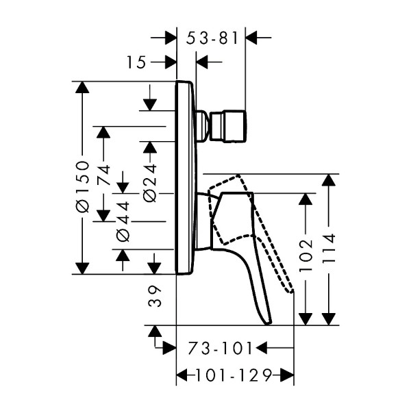 armatura za tuš zebris podometna, 72465000, hansgrohe