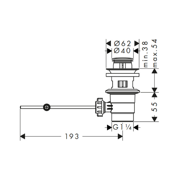 armatura za umivalnik zebris coolstart, s sifonom, 72570000, hansgrohe