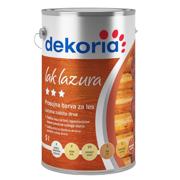 barva za les dekoria lak lazura oreh 5l
