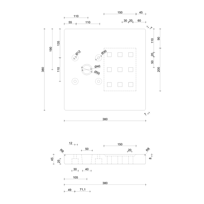 betonski podstavek antracit, za vodni steber remix