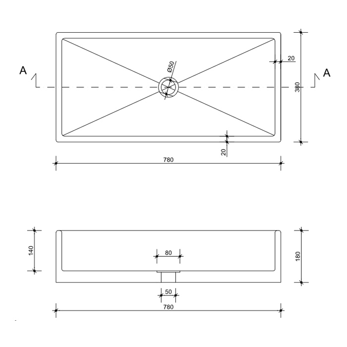 betonsko pomivalno korito lipari 38x78x18cm vrtno