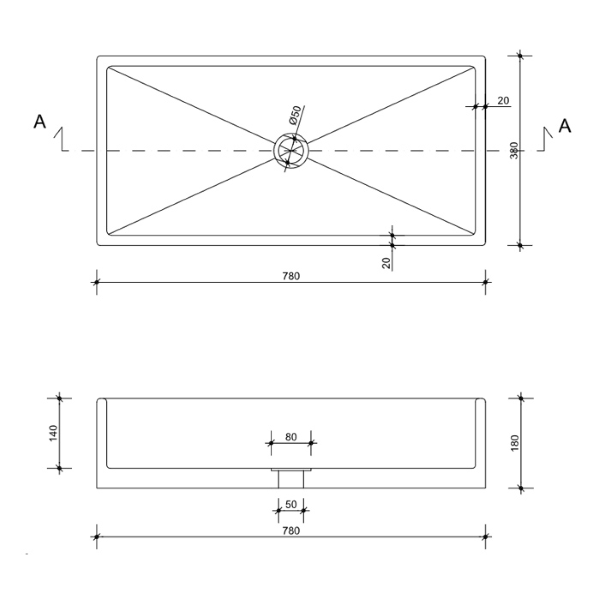 betonsko pomivalno korito lipari 38x78x18cm vrtno