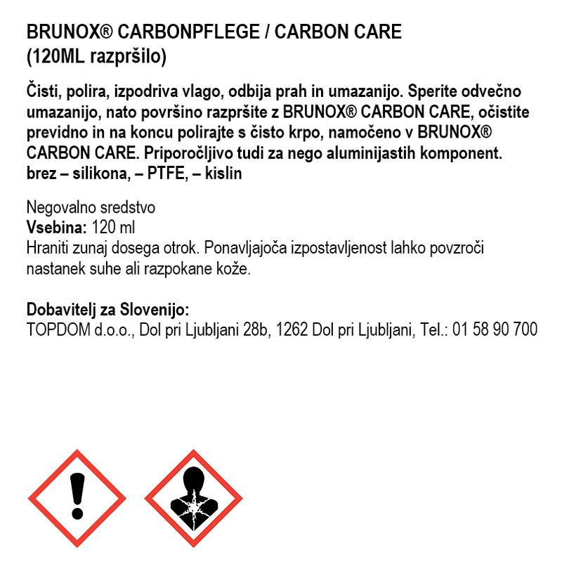 čistilo in nega za karbon brunox carbon care 120ml sprej