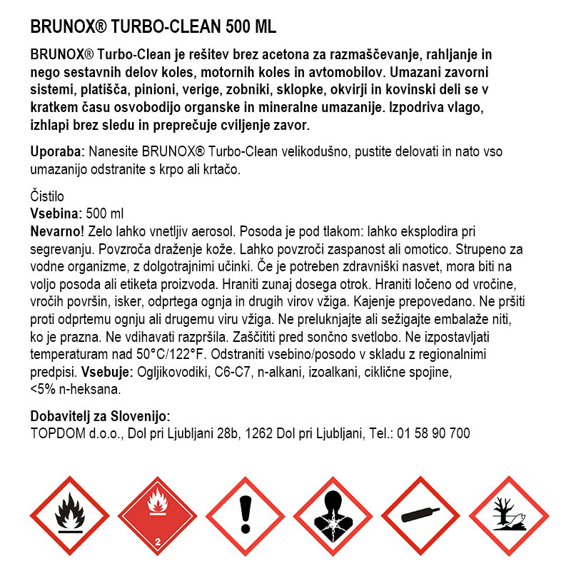 čistilo za zavore brunox turbo clean 500ml sprej