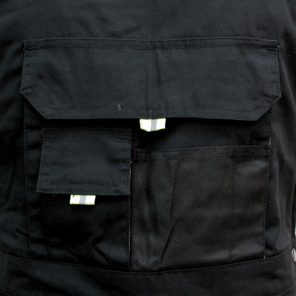 delovne hlače z naramnicami farmer št.48 črno-zelene, triuso