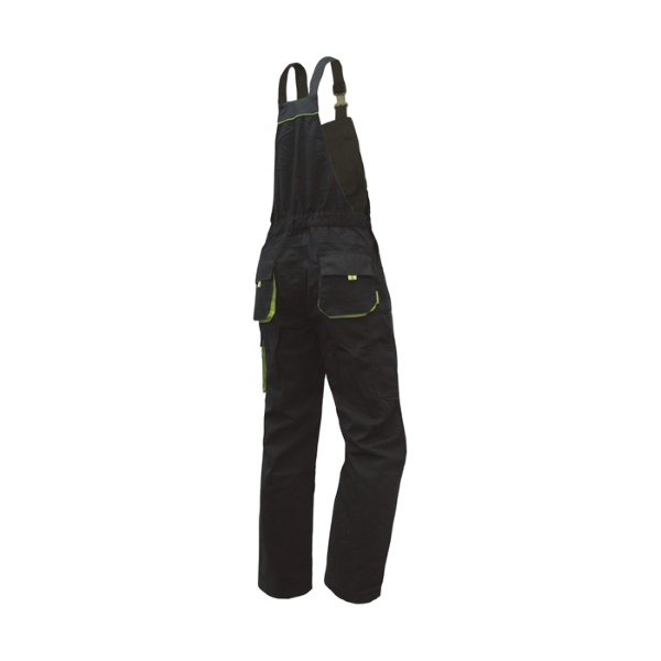 delovne hlače z naramnicami farmer št.52 črno-zelene, triuso