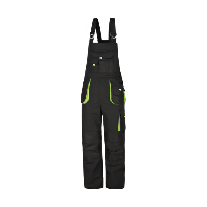 delovne hlače z naramnicami farmer št.56 črno-zelene, triuso