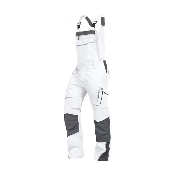 delovne hlače z naramnicami flexline št.48 belo-sive