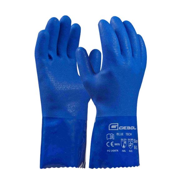 delovne rokavice blue tech št.10 kislinsko odporne, gebol