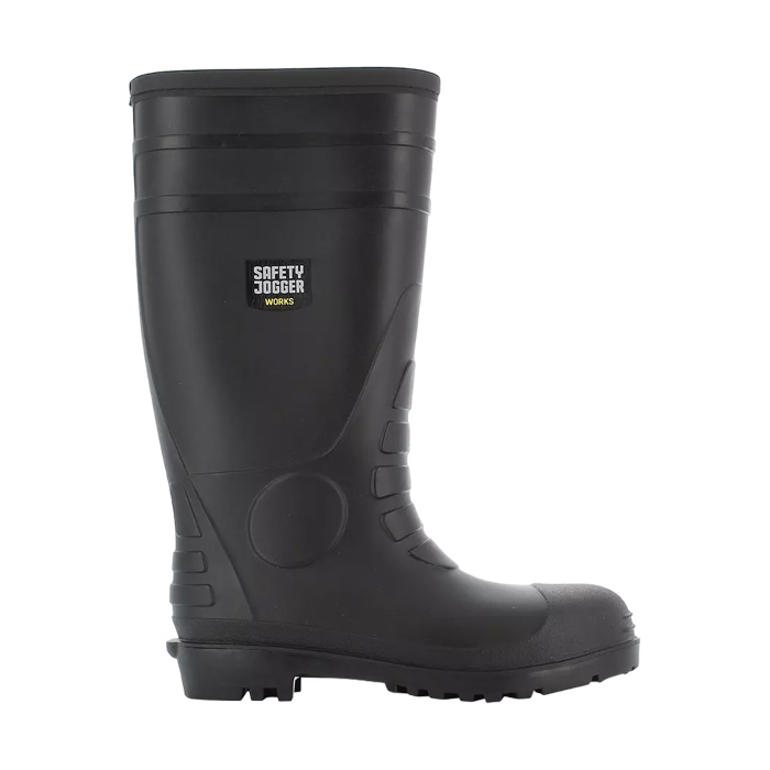 delovni škornji visoki hercules, pvc s5 sra št.44 črni, safety jogger