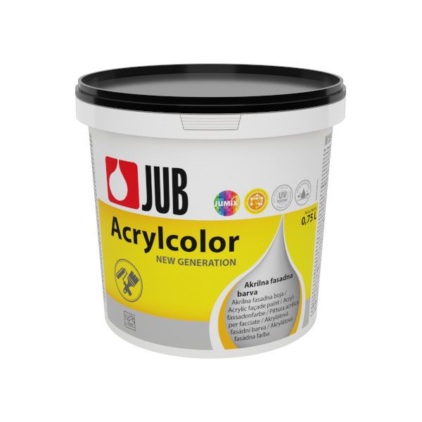 fasadna barva acrylcolor črna 0,75l, jub