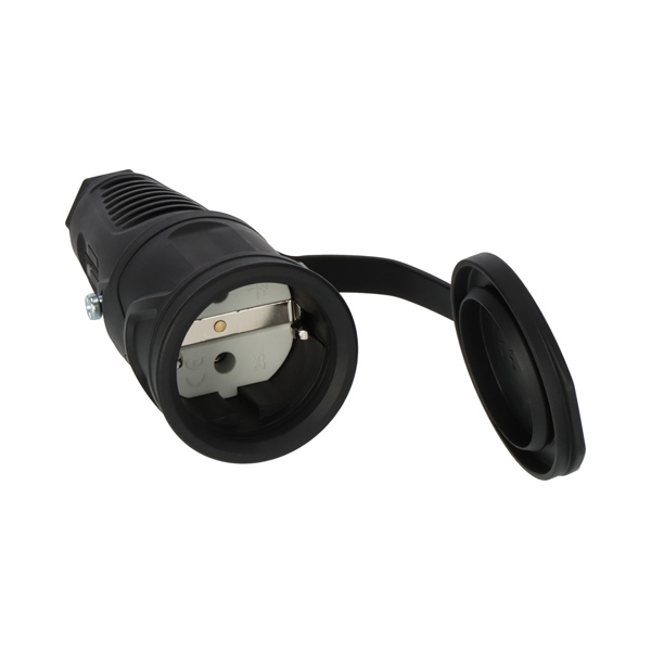 gumi vtičnica/spojka za kabel, 16a ip54 tip f, s pokrovom