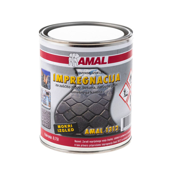 impregnacija za kamen in beton amal 1312 0,75l mokri izgled