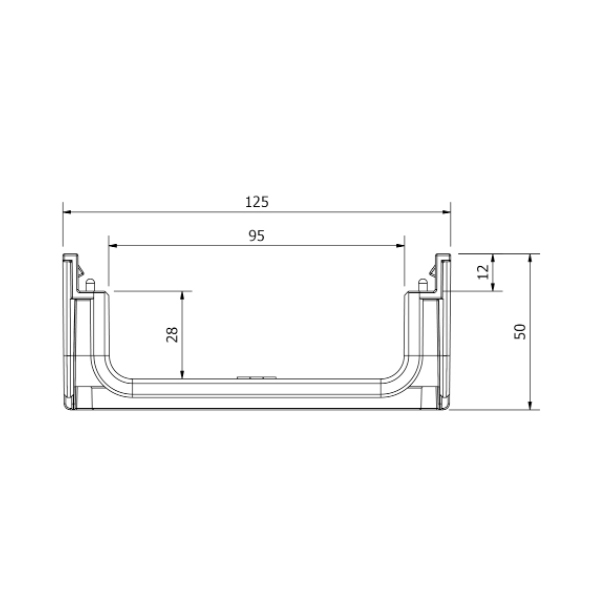 kanaleta z ltž rešetko b125 125x50x1000mm aco h50, črna kanaleta z ltž rešetko b125 125x50x1000mm aco h50, črna