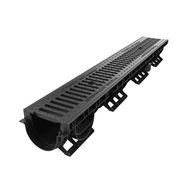 kanaleta z ltž rešetko hext120, povozna c250 156x120x1000mm, črna