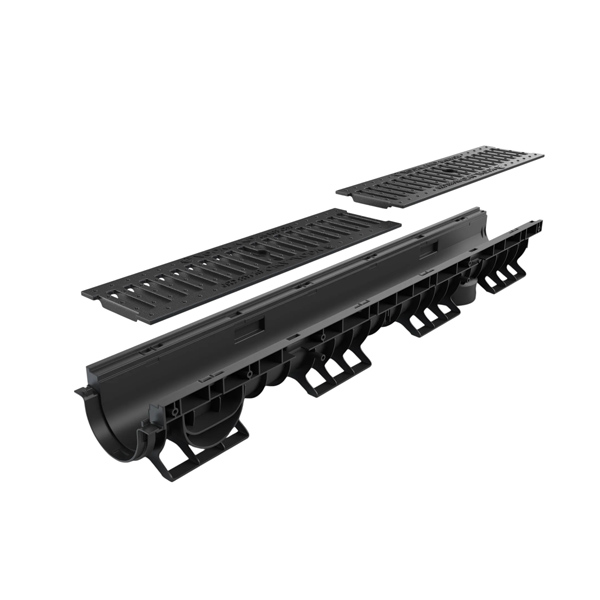 kanaleta z ltž rešetko hext120, povozna c250 156x120x1000mm, črna