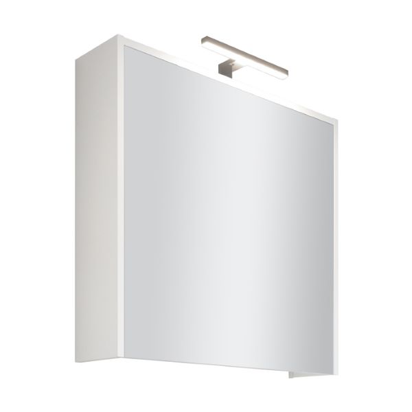 kopalniška omarica z ogledalom in led lučjo milly, bela 60cm