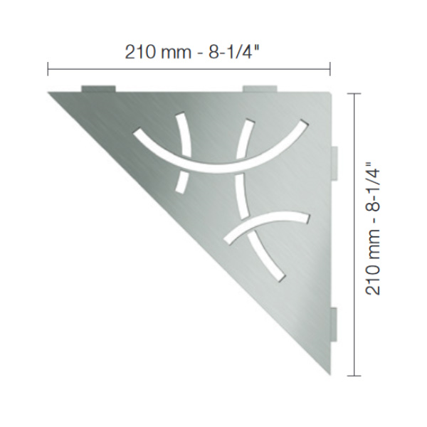 kotna polica odlagalna shelf-e-s1 curve, inox, schlüter