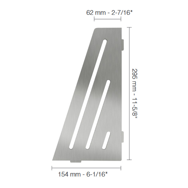 kotna polica odlagalna shelf-e-s3 wave, inox, schlüter