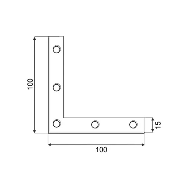 kotna vezna ploščica 100x100x15mm pocinkana