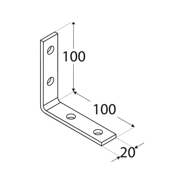 kotni veznik 100x100x20mm konstrukcijski rumeno cinkan