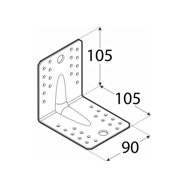 kotni veznik 105x105x90mm ojačan pocinkan