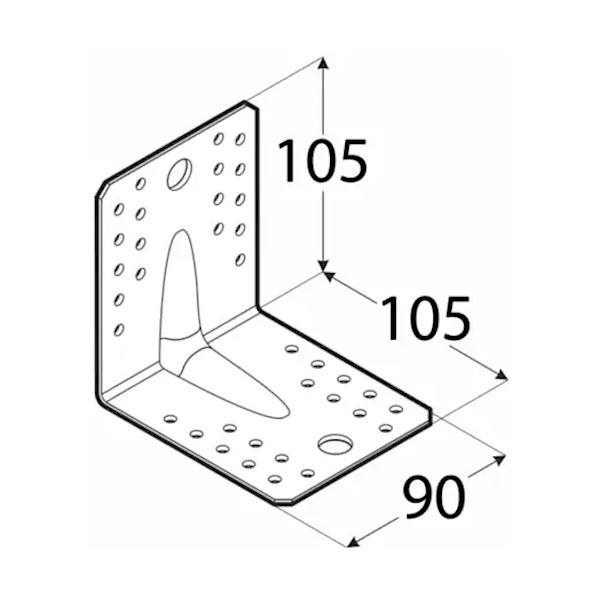 kotni veznik 105x105x90mm ojačan pocinkan kotni veznik 105x105x90mm ojačan pocinkan