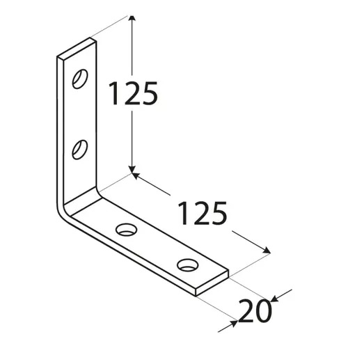 kotni veznik 125x125x20mm konstrukcijski rumeno cinkan