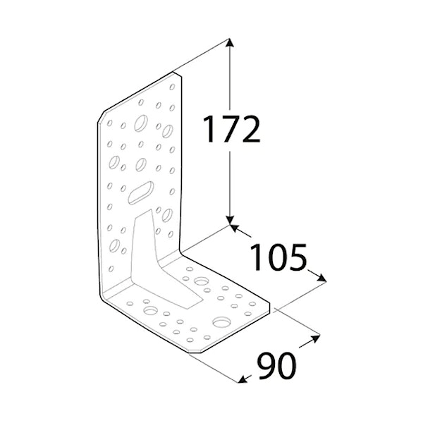 kotni veznik 172x105x90mm ojačan pocinkan kotni veznik 172x105x90mm ojačan pocinkan