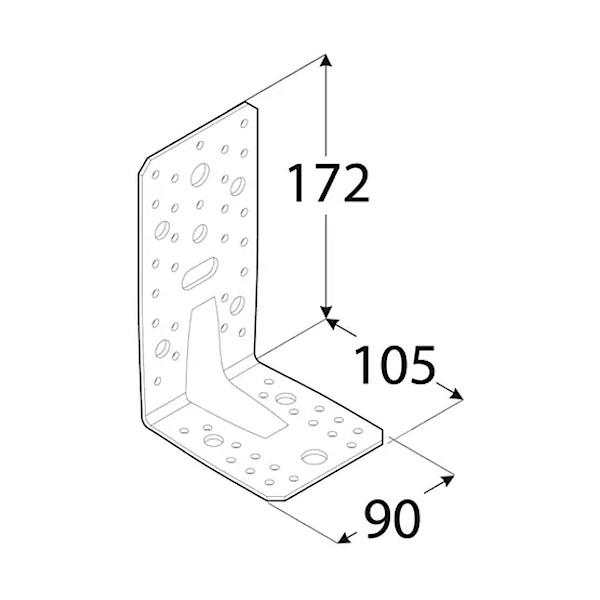 kotni veznik 172x105x90mm ojačan pocinkan kotni veznik 172x105x90mm ojačan pocinkan