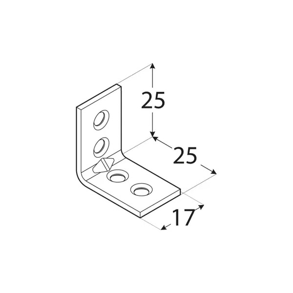 kotni veznik 25x25x17mm ojačan rumeno cinkan