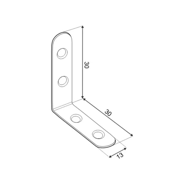kotni veznik 30x30x13mm zaobljen pocinkan 4kos