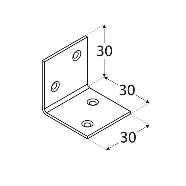 kotni veznik 30x30x30mm enakostranični pocinkan