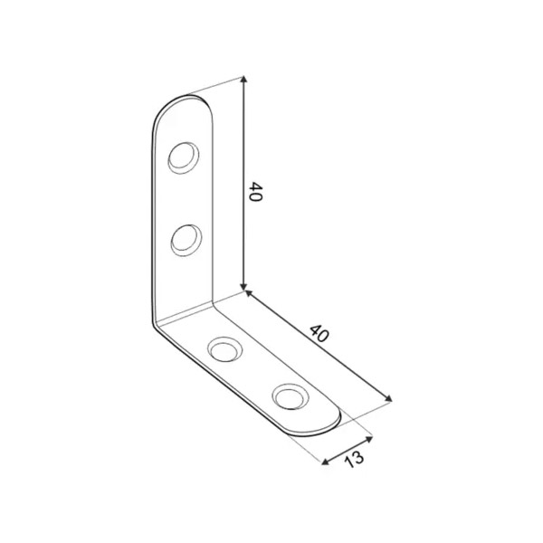 kotni veznik 40x40x13mm zaobljen pocinkan 4kos