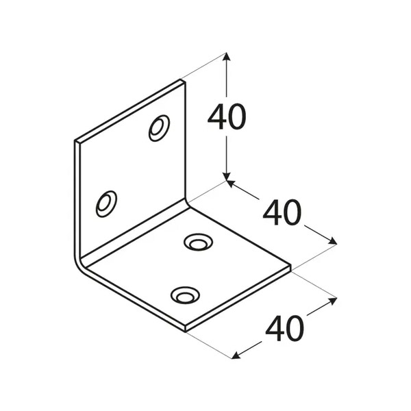 kotni veznik 40x40x40mm enakostranični rumeno cinkan