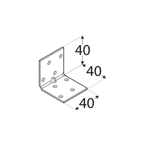 kotni veznik 40x40x40mm ojačan enakostranični pocinkan