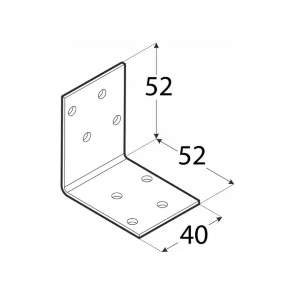 kotni veznik 52x52x40mm perforiran pocinkan