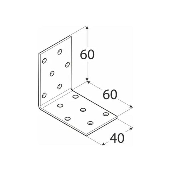 kotni veznik 60x60x40mm perforiran pocinkan