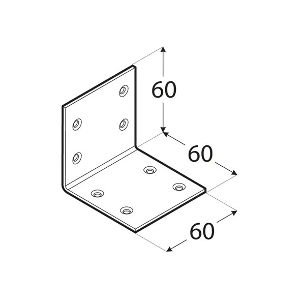 kotni veznik 60x60x60mm enakostranični pocinkan