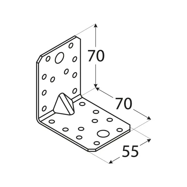 kotni veznik 70x70x55mm ojačan pocinkan