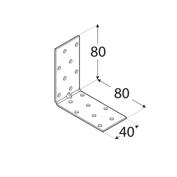 kotni veznik 80x80x40mm ojačan pocinkan