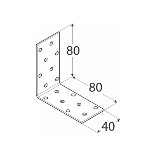 kotni veznik 80x80x40mm perforiran pocinkan